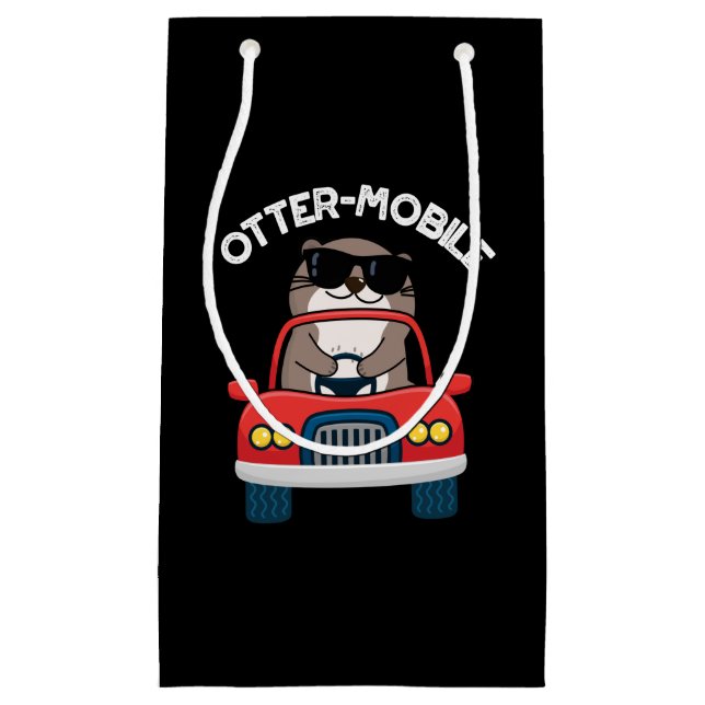 Otter-mobile Funny Animal Car Pun  Small Gift Bag (Front)