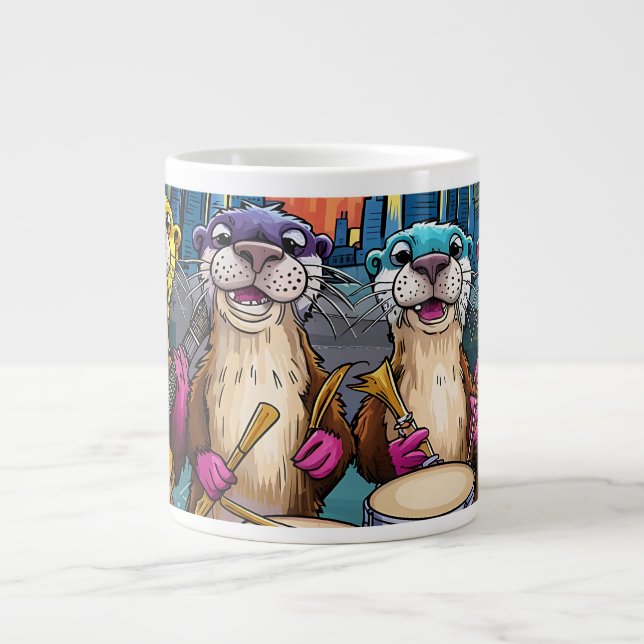 Otter Musicians Large Coffee Mug (Front)
