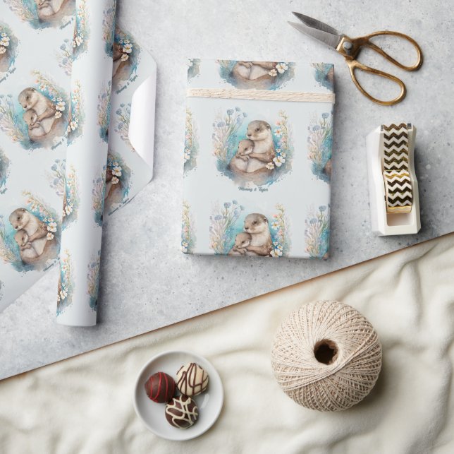 Otter  New baby Wrapping Paper (Crafts)