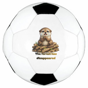 Otter on Cut Logs Forest Conservation Design Football