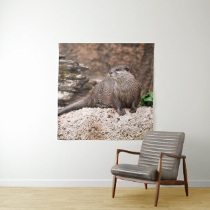 Otter On The Rock Tapestry