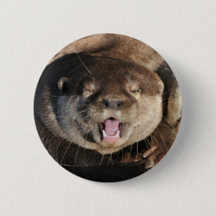 Otter photo 6 cm round badge