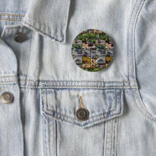 Otter Photo Collage, 6 Cm Round Badge