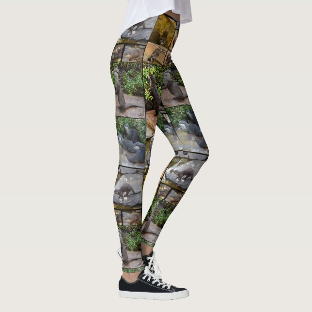 Otter Photo Collage Ladies Leggings. Leggings (Right)