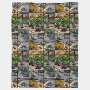 Otter Photo Collage Large Fleece Blanket