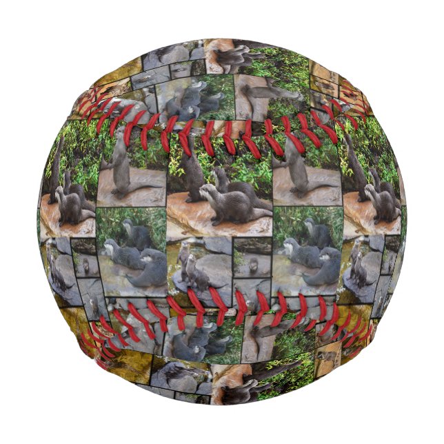 Otter Photo Collage, Personalised Regular Baseball (Front)