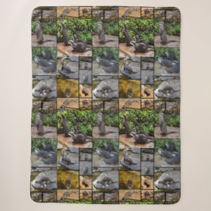 Otter Photo Collage, Sherpa Blanket