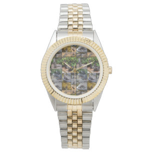 Otter Photo Collage, Unisex Two Toned Watch