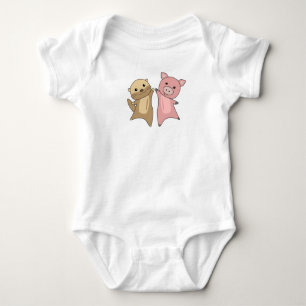 Otter Pig Sweet Animals For Children Animal Lovers Baby Bodysuit