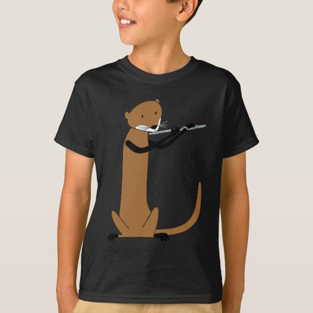 Otter Playing the Flute T-Shirt (Front)