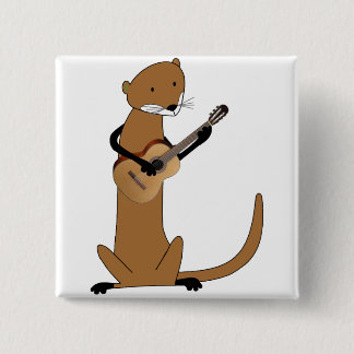 Otter Playing the Guitar 15 Cm Square Badge