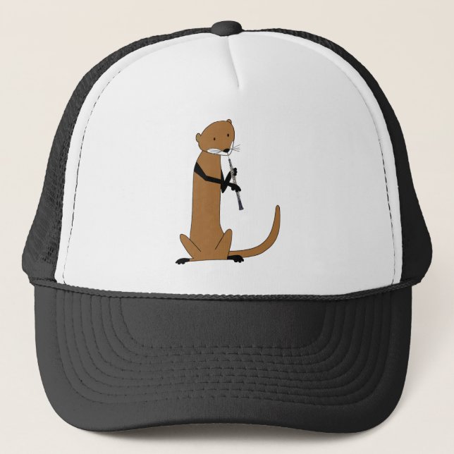 Otter Playing the Oboe Trucker Hat (Front)