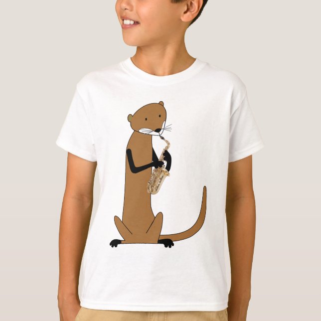 Otter Playing the Saxophone T-Shirt (Front)