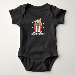 Otter Popcorn Whats Poppin Funny Pun Baby Bodysuit