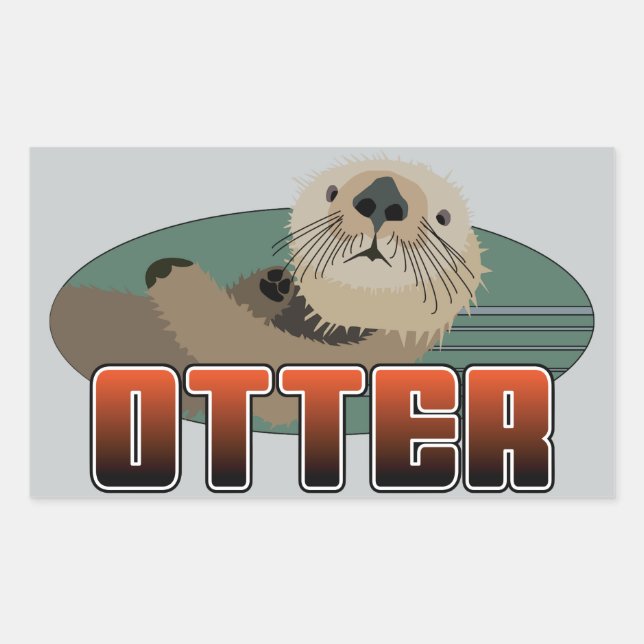 OTTER Rectangle Sticker (Front)