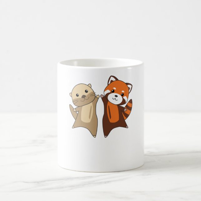 Otter Red Panda Sweet Animals For Children Coffee Mug (Center)