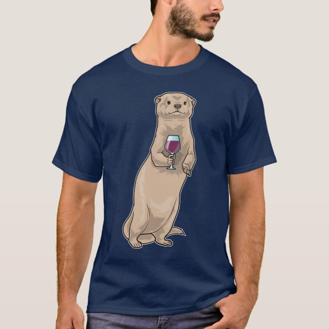 Otter Red wine T-Shirt (Front)