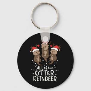 Otter Reindeer Deer Christmas Xmas Gift Present Key Ring