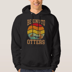Otter Retro Animal Sea Playing Futurism Fan  Kind Hoodie