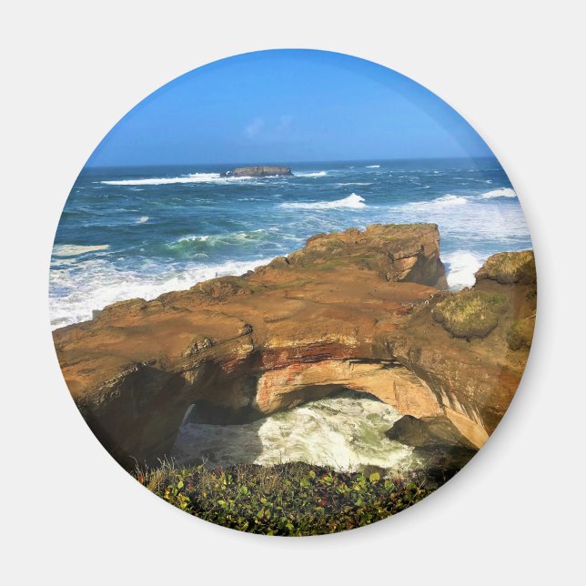 Otter Rock at Devil's Punchbowl State Park, Oregon Magnet (Front)