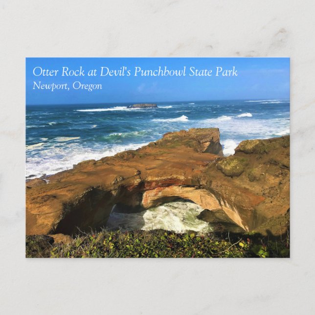 Otter Rock at Devil's Punchbowl State Park, Oregon Postcard (Front)