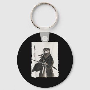 Otter Samurai Janpanese Vintage Warrior Art Anime Key Ring