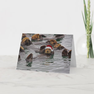 Otter Santa Christmas card