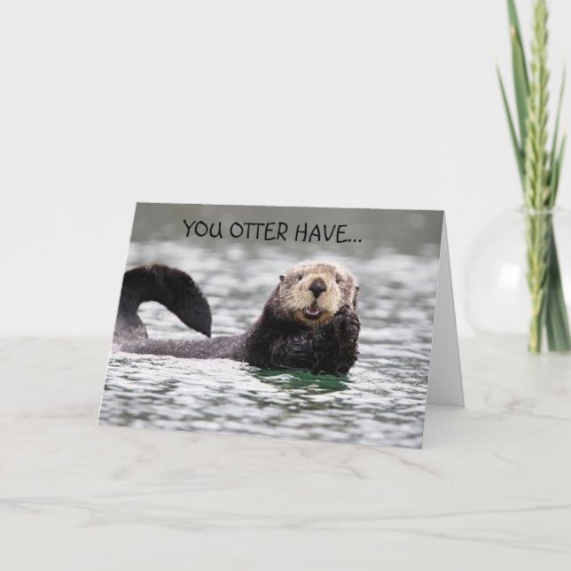 OTTER SAYS U OTTER HAVE A MERRY CHRISTMAS HOLIDAY CARD (Front)
