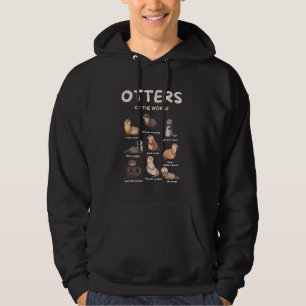 Otter Sea Animals of the World Chibi Otter Lover E Hoodie