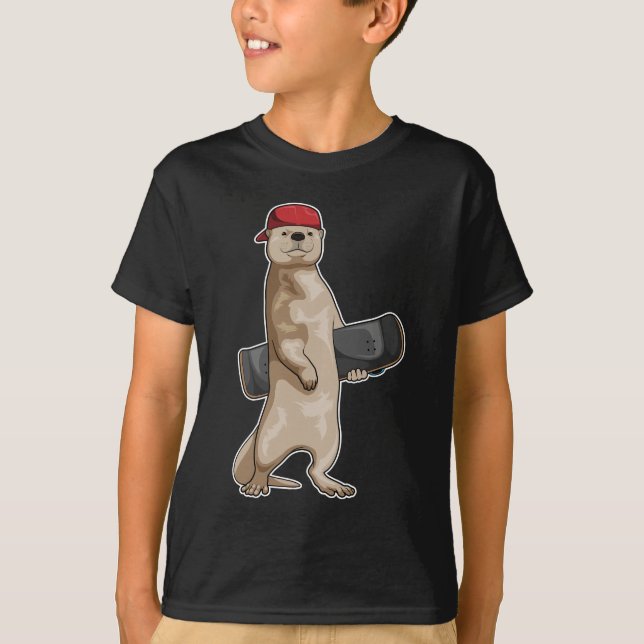 Otter Skater Skateboard Sports T-Shirt (Front)