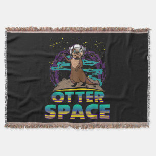 Otter Space Cute Funny Otter Lover Pun Gift Throw Blanket