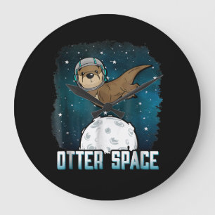 Otter Space  Funny Otter Space Animal Large Clock