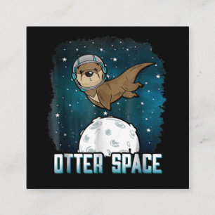 Otter Space  Funny Otter Space Animal Square Business Card