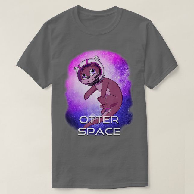 Otter Space Outer Space Stars Sea River Otter  T-Shirt (Design Front)