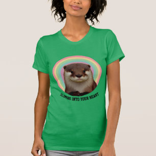 Otter tee,Cute Rainbow Otter Vibes T-Shirt