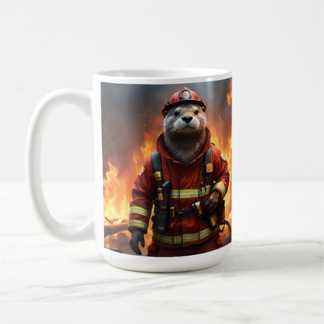 Otter The Fire Fighter, Coffee Mug (Left)
