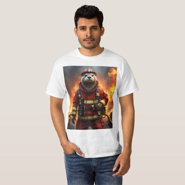 Otter The Fire Fighter, T-Shirt (Front Full)