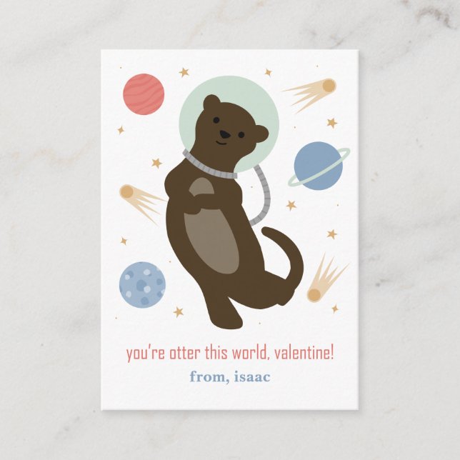 Otter This World Classroom Valentine Card (Front)