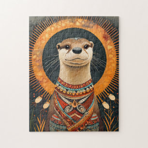 Otter Totem – Playful Deco Spirit Jigsaw Puzzle