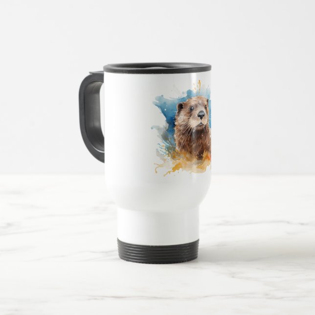 Otter Travel Mug (Front Left)