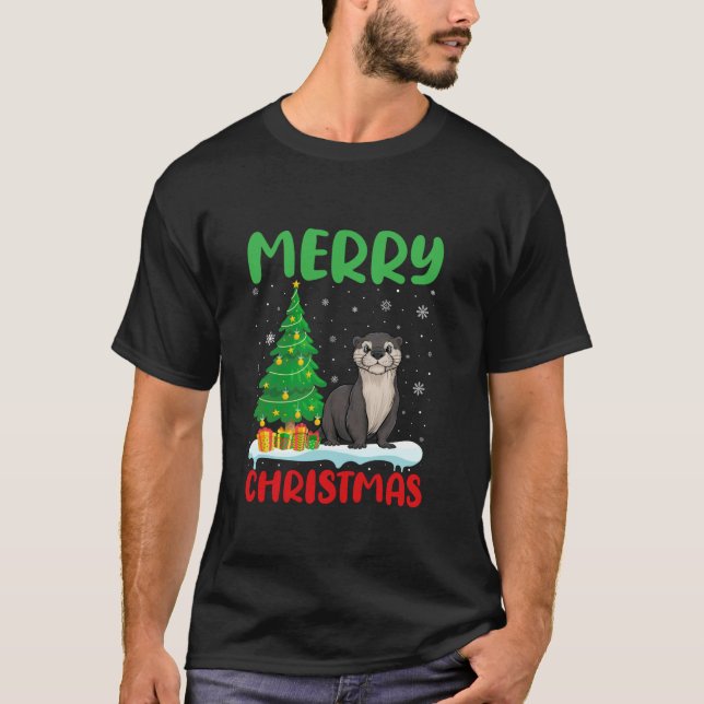 Otter Tree Xmas Sweater Men Women Ugly Christmas (Front)