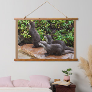 Otter Trio, Wall Hanging Tapestry