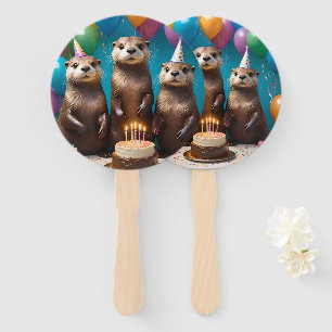 Otter Triplets Birthday Party, Hand Fan