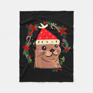 Otter Ugly Christmas Christmas Winter  Fleece Blanket