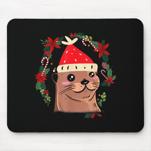 Otter Ugly Christmas Christmas Winter  Mouse Mat (Front)