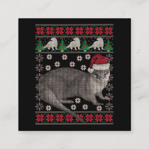 Otter ugly christmas sweat animal holiday xmas square business card