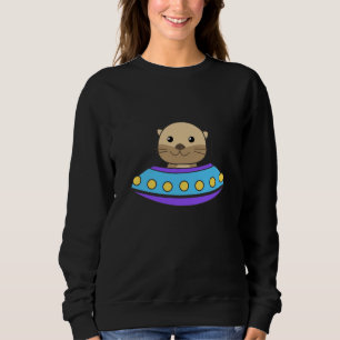 Otter Universe UFO In Space Spaceship Sweatshirt