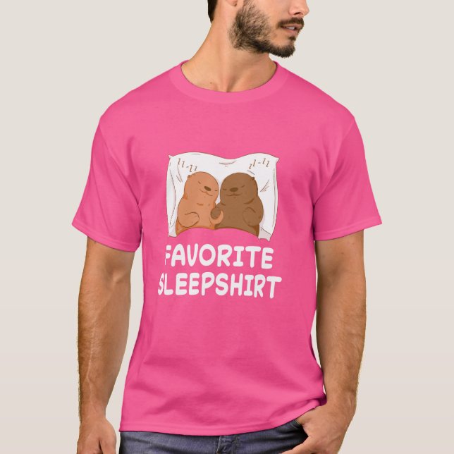 Otter Viper Adder Nap Sleeping Sleep Pajama Nightg T-Shirt (Front)