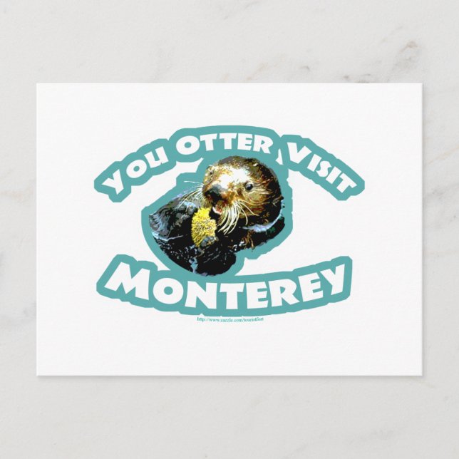 Otter visit Monterey Postcard (Front)