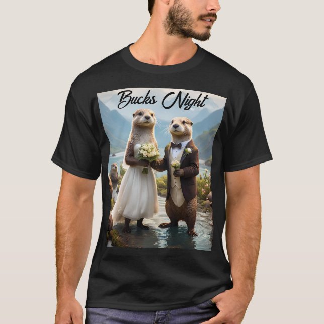 Otter Wedding Day, Mens Bucks Night Tshirt (Front)